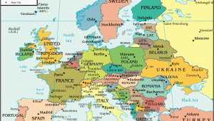 Map Of Western Europe with Major Cities Europe Map and Satellite Image