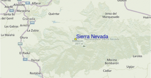 Map Sierra Nevada Spain Sierra Nevada Pra Vodce Po Sta Edisku Mapa Lokaca Sierra Nevada