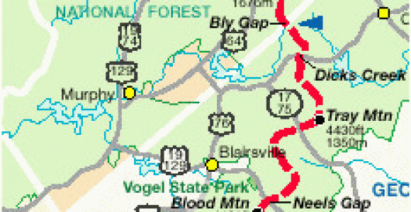 Maps Of north Georgia Appalachian Trail Planner Website Includes Georgia north Carolina