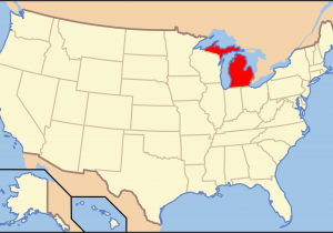 Michigan On A Us Map Index Of Michigan Related Articles Wikipedia