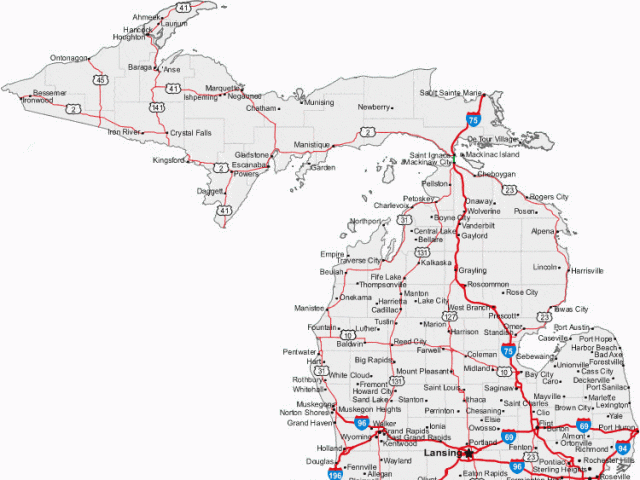 Michigan West Coast Map Map Of Michigan Cities Michigan Road Map ...