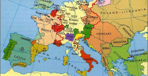 Middle Ages Map Of Europe Europe Map C 1400 History Historical Maps European