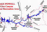 Mile Marker Map Colorado Map Of Lake Powell with Mile Markers Travel Dreams Pinterest