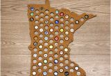 Minnesota Beer Cap Map Minnesota Beer Map Etsy