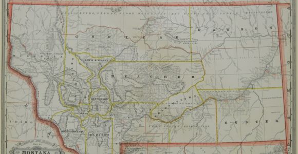 Minnesota Railroad Map Grant S Railroad and County Map Of Montana 1886 Philadelphia