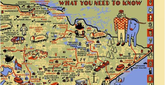 Minnesota Roadside attractions Map Mn Map Poster Gift Wrap Minnesota What You Need to Know Mn Etsy