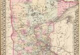 Minnesota townships Map Old Historical City County and State Maps Of Minnesota