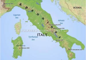 Mountains In Italy Map Simple Italy Physical Map Mountains Volcanoes Rivers islands