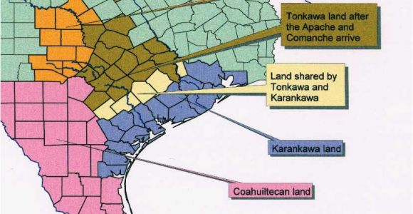 Native American Tribes In Texas Map Karankawa Indians