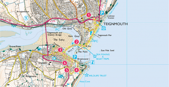 Natural England Maps Explore Shaldon From Teignmouth Print Walk south West