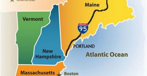 New England Highway Map Greater Portland Maine Cvb New England Map New England