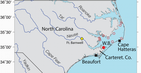 North Carolina sounds Map Location Map Oyster Reserve Sites In Pamlico sound north Carolina