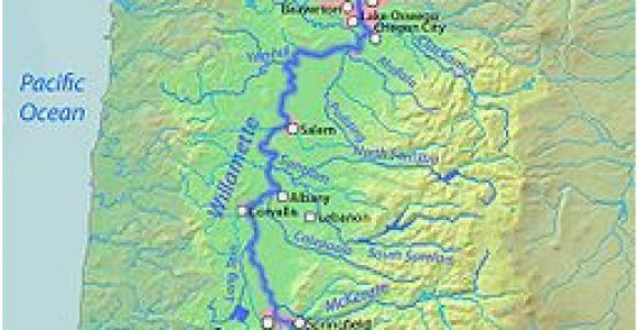 Oregon River Maps and Fishing Guide A Map Of the Willamette River Its Drainage Basin Major Tributaries