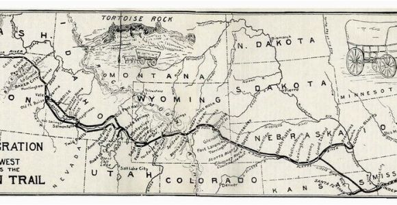 Oregon Trail Map with Landmarks Map Of the oregon Trail by Ezra Meeker the Hop King Of the World