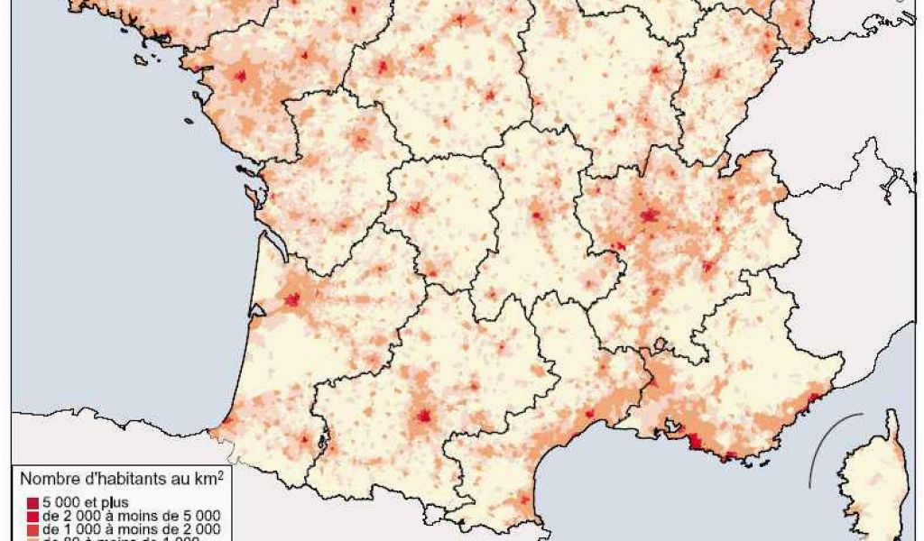 Population Density Map Of France Map Of France Cities France Map With