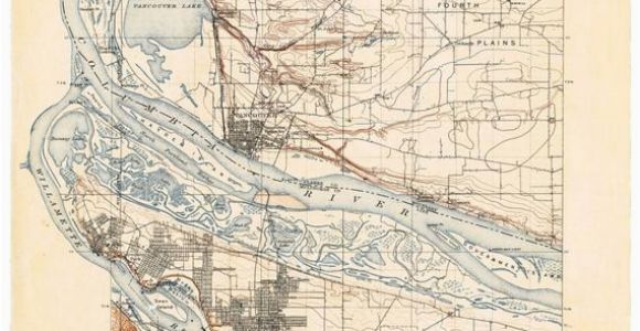 Portland oregon topographic Map Portland oregon Map Print Map Of Portland Art Print Etsy