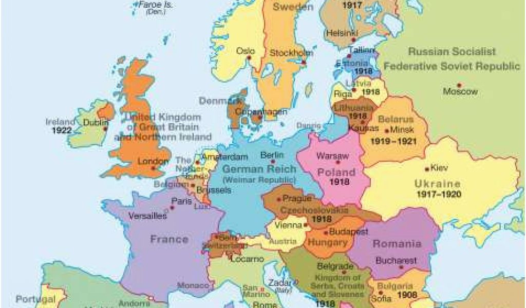 Map Of Europe Post World War 1 Images And Photos Finder   Post Wwi Map Of Europe Map Of Europe At The Beginning Of World War 1 Download Of Post Wwi Map Of Europe 1024x600 