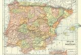 Printable Map Of Spain Map Of Spain and Portugal From 1904 Vintage Printable Digital