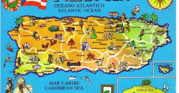 Puerto Rico Spain Map Puerto Rico Map Postcard Afghan Iraq Wall Puerto Rico 52