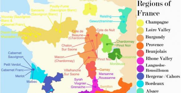 Regions In France Map French Wine Growing Regions and An Outline Of the Wines Produced In