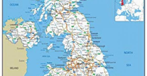 Road Map Of England Motorways United Kingdom Uk Road Wall Map Clearly Shows Motorways Major Roads Cities and towns Paper Laminated 119 X 84 Centimetres A0