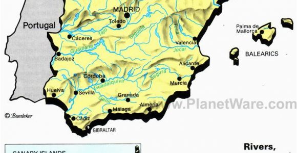 Ronda Map Spain Rivers Lakes and Resevoirs In Spain Map 2013 General