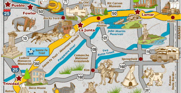 Santa Fe Trail Map Colorado Springs Santa Fe Trail Map Maps Directions