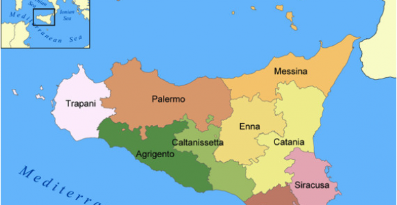 Sicily Map Europe A Snapshot Of Sicily Located In the Central Mediterranean