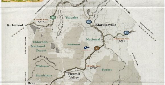 Sierra Mountains California Map Alpine County Map Alpine is Californias Least Populated County