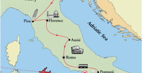 Sorento Italy Map 1 999 11 Day Venice Florence Rome sorrento tour Friday Departure