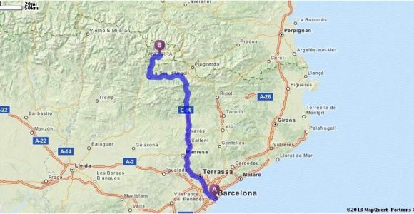 Spain Road Maps Driving Directions From Barcelona Spain to andorra