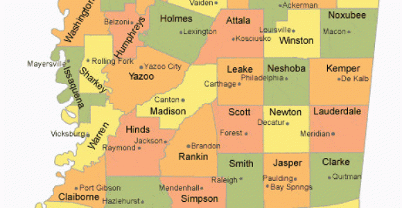 Tennessee and Mississippi Map Mississippi County Map