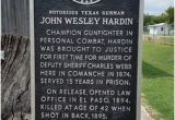 Texas Historical Markers Map John Wesley Hardin Historical Marker Picture Of Comanche County