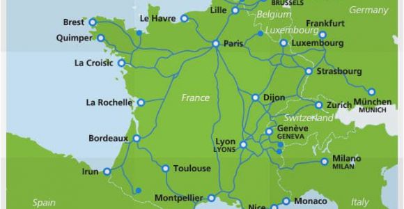 Tgv Route Map Europe Map Of Tgv Train Routes and Destinations In France