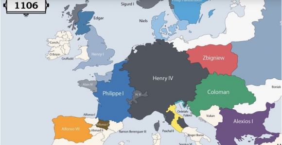 Time Lapse Map Of Europe Animation Presents the Rulers Of Europe Every Year since 400