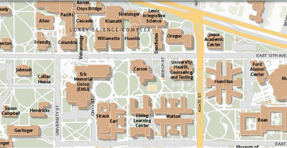 University Of oregon Map Of Campus Maps University Of oregon