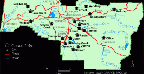 Veneta oregon Map Map Of Lane County Covered Bridges Covered Bridges In oregon