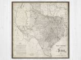 Wall Map Of Texas Map Of Texas Texas Canvas Map Texas State Map Antique Texas Map