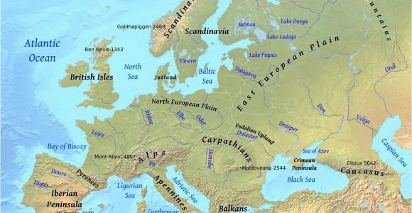 Western Europe Physical Features Map 36 Intelligible Blank Map Of Europe and Mediterranean