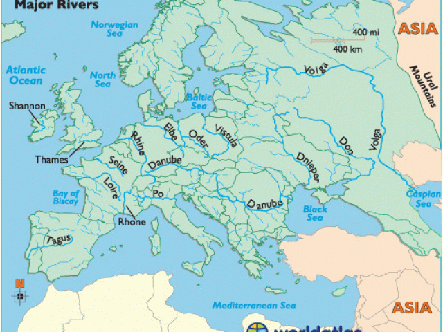 Western Europe River Map European Rivers Rivers Of Europe Map Of Rivers ...