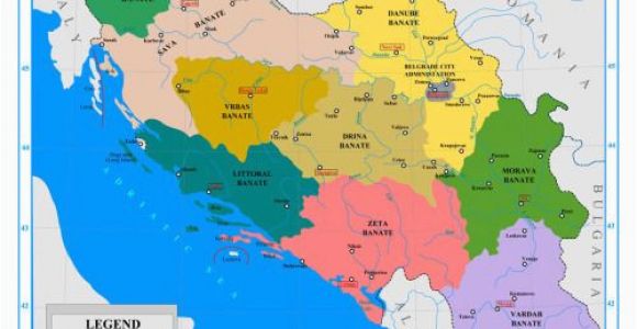 Yugoslavia Europe Map the Nine Banates Banovinas Of the Kingdom Of Yugoslavia